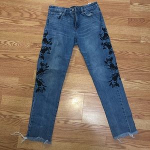 Black Embroidered Lucky Jeans